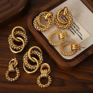 Dual Texture Dangle Earrings