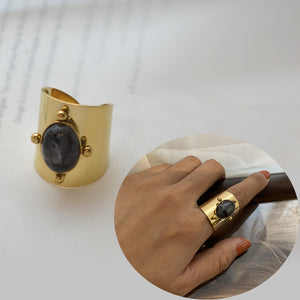 Midnight Empress Wide Stone Ring