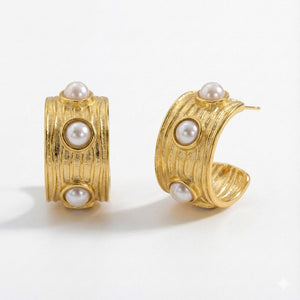 Pearl Crest Hoops