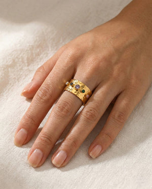 Celestial Gemstone Cuff Ring