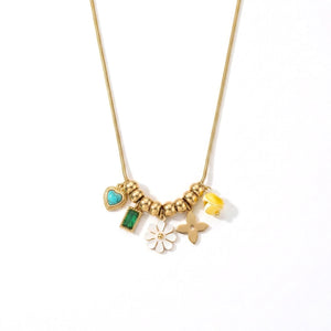 Golden Meadow Charm Necklace