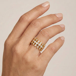 Golden Bloom Open Ring