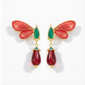 Scarlet Flutter Drop Earrings