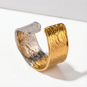 Hammered Duo Cuff Ring