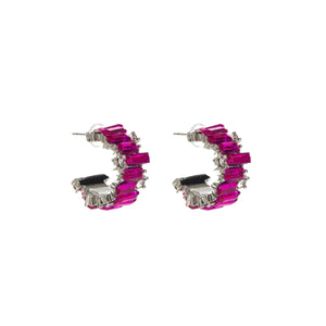 Ruby Arc Hoop Earrings