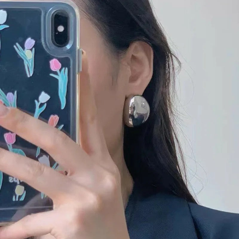 Polished Silver Dome Studs