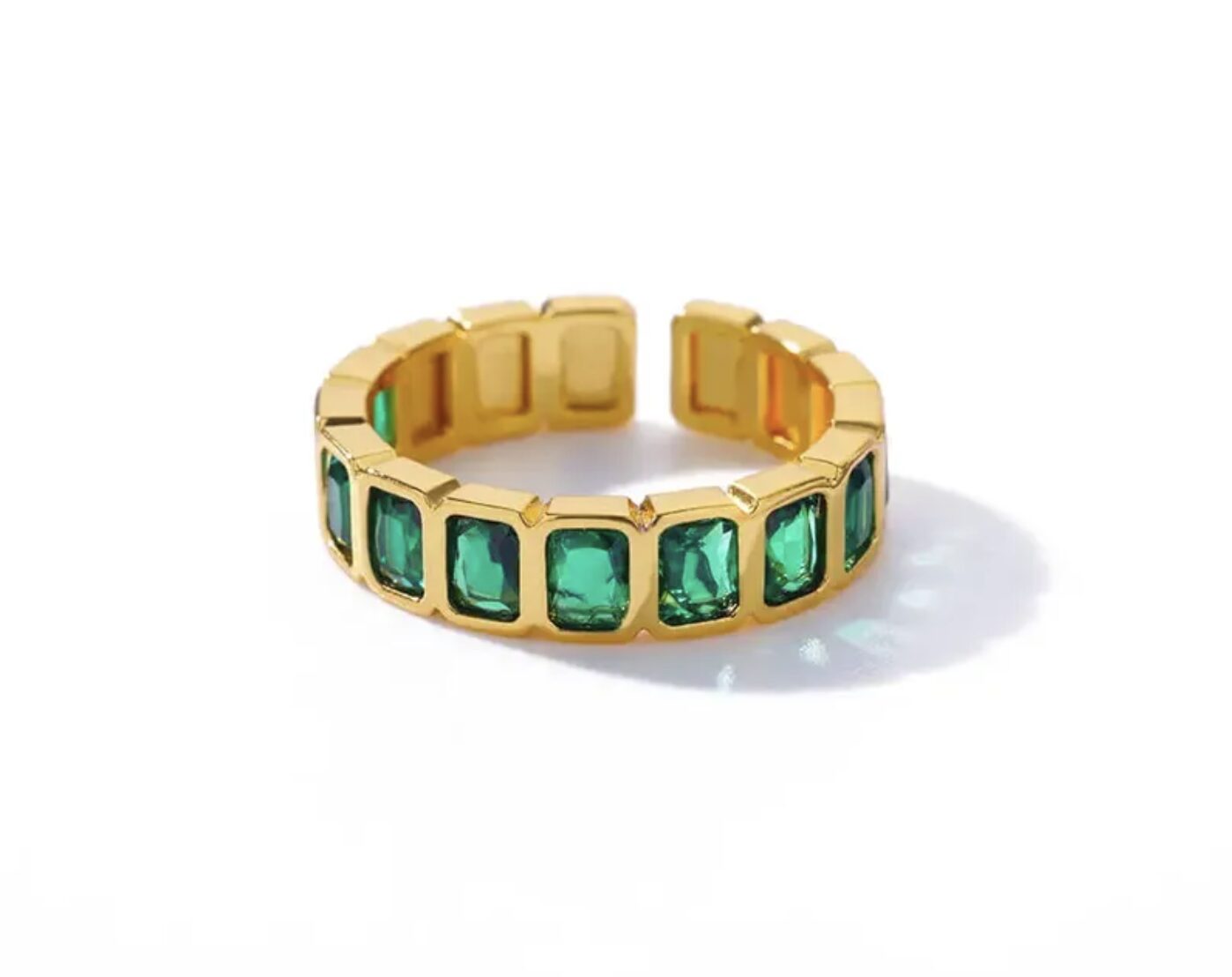 Emerald Gemstone Band Ring