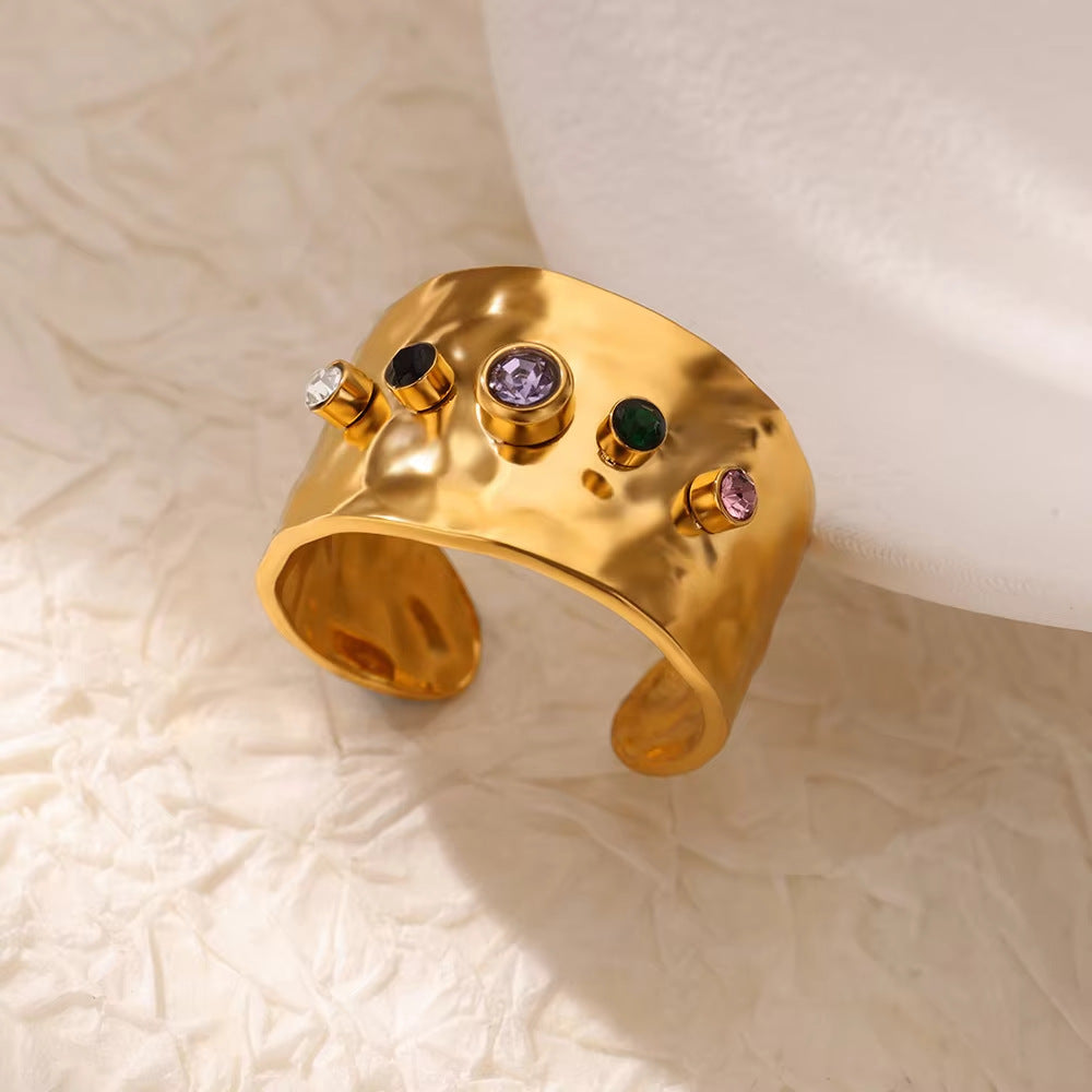 Celestial Gemstone Cuff Ring