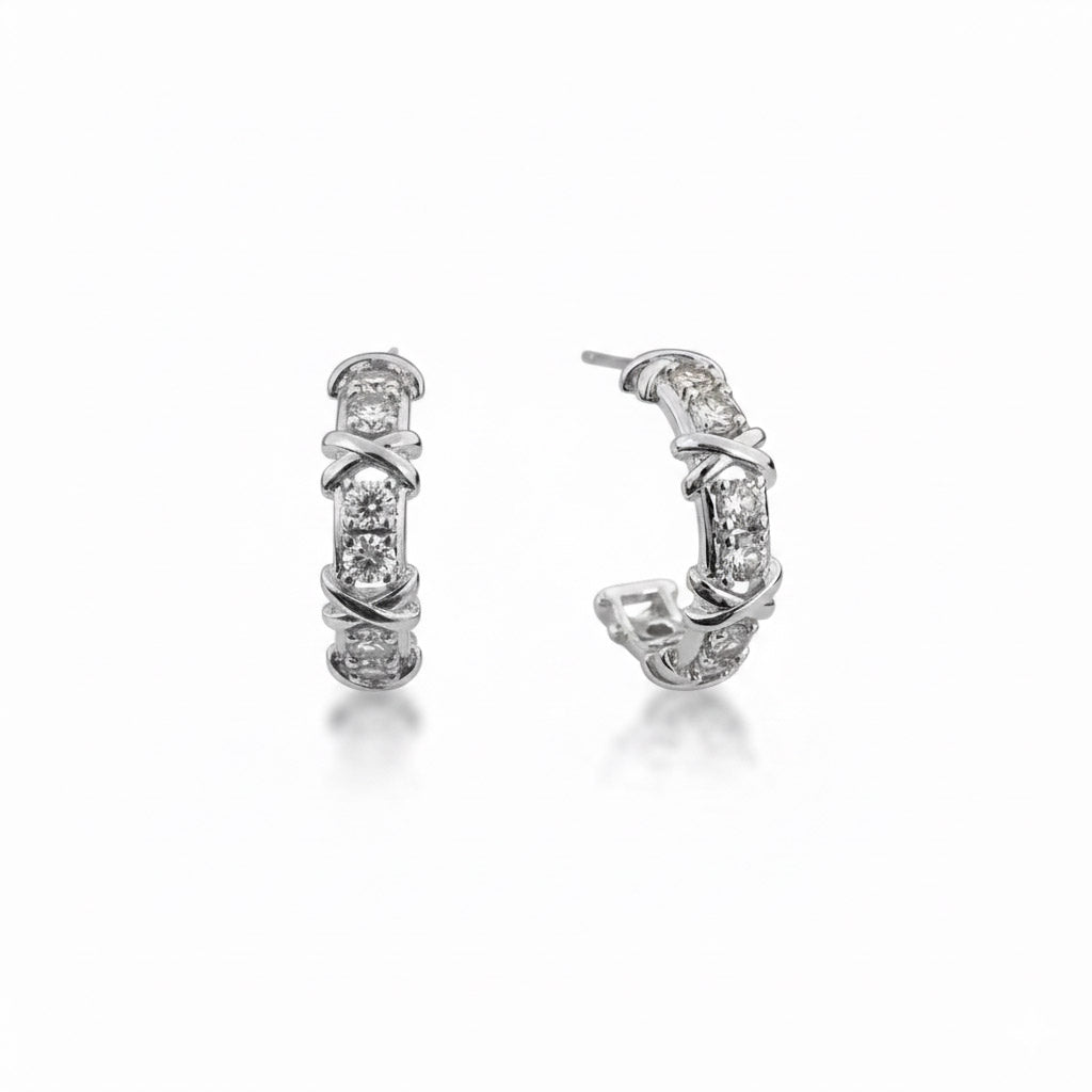 Silver Torsade Hoops