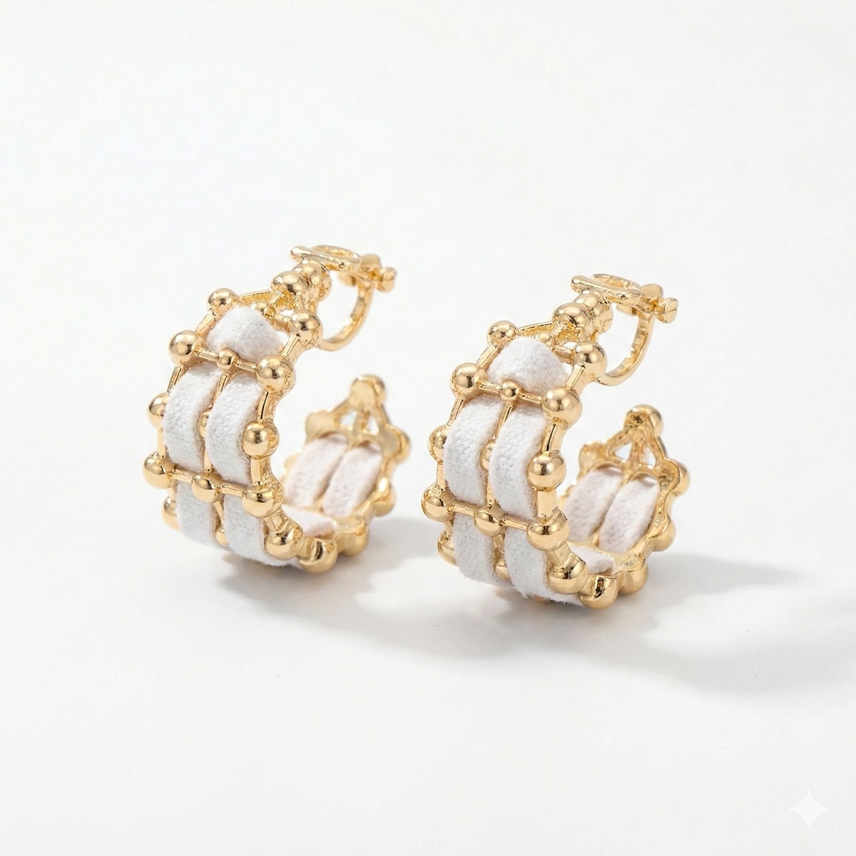 Ivory Pearl Beaded Hoop Earrings