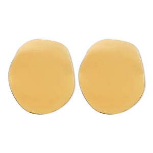 Golden Molten Disc Stud Earrings