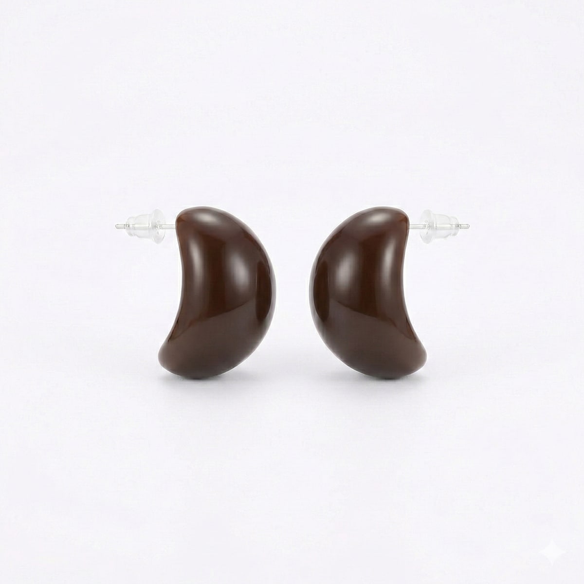 Brown Resin Pebble Studs