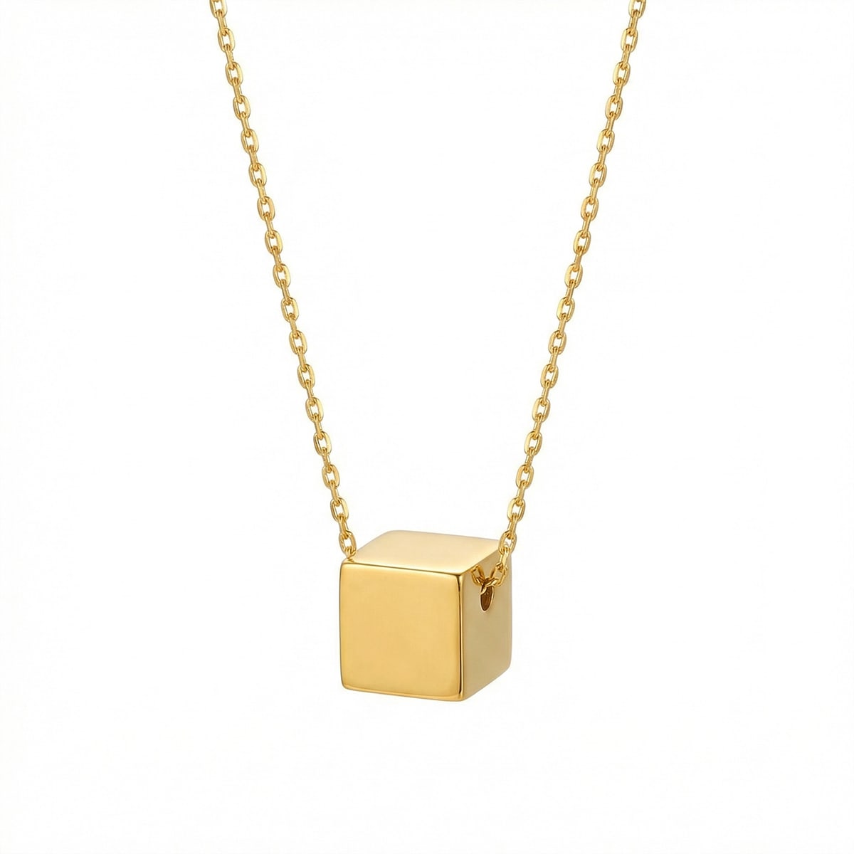Golden Cube Necklace