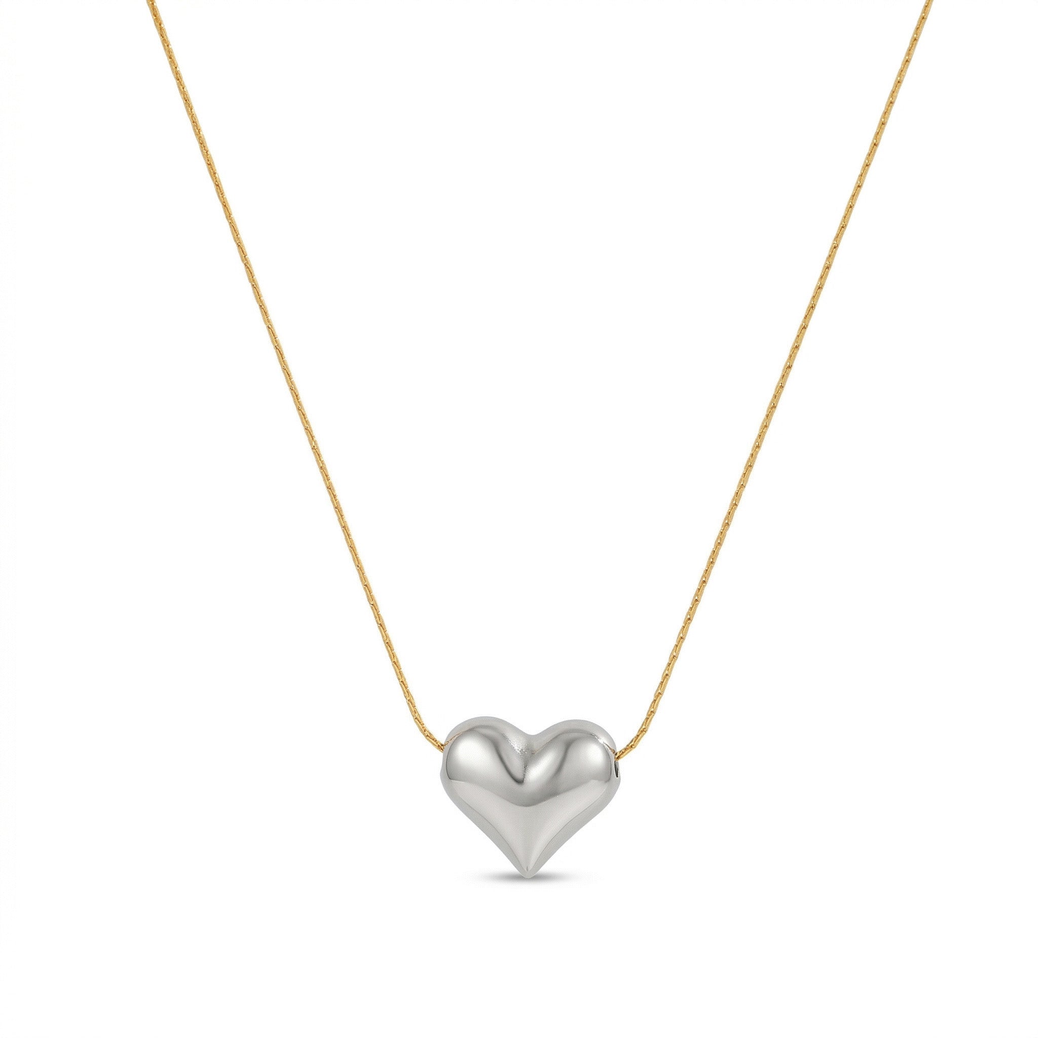 Puffed Chrome Heart Slider