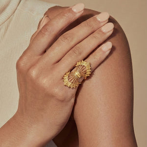 Regal Fan Filigree Statement Ring