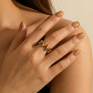 Multi-Color Bubble Band Ring