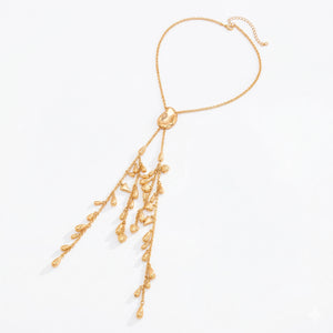 Golden Rainfall Tassel Necklace
