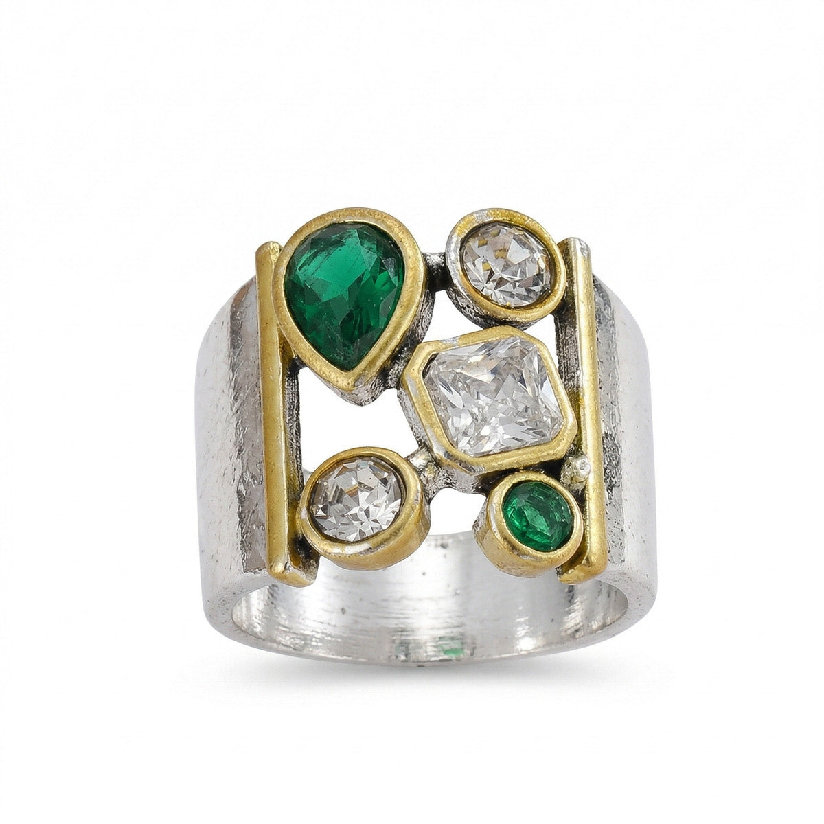 Emerald Jewel Cluster Ring