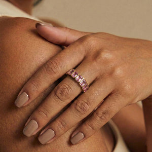 Pink Gemstone Band Ring
