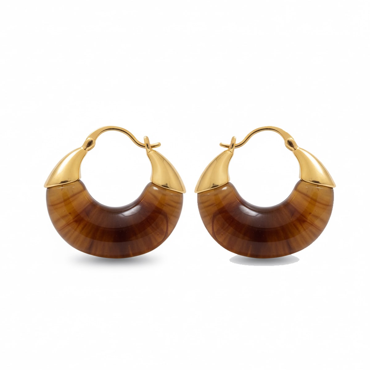 Amber Crescent Hoops