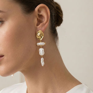 Baroque Pearl Luxe Dangle Earrings