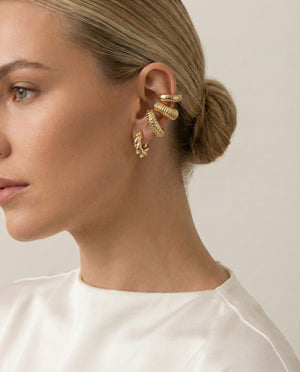 Minimal Luxe Gold Ear Cuffs – Set of Four