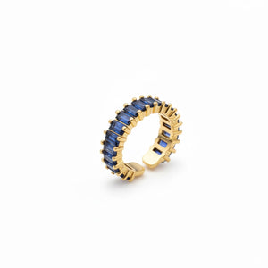 Blue Halo Crystal Ring