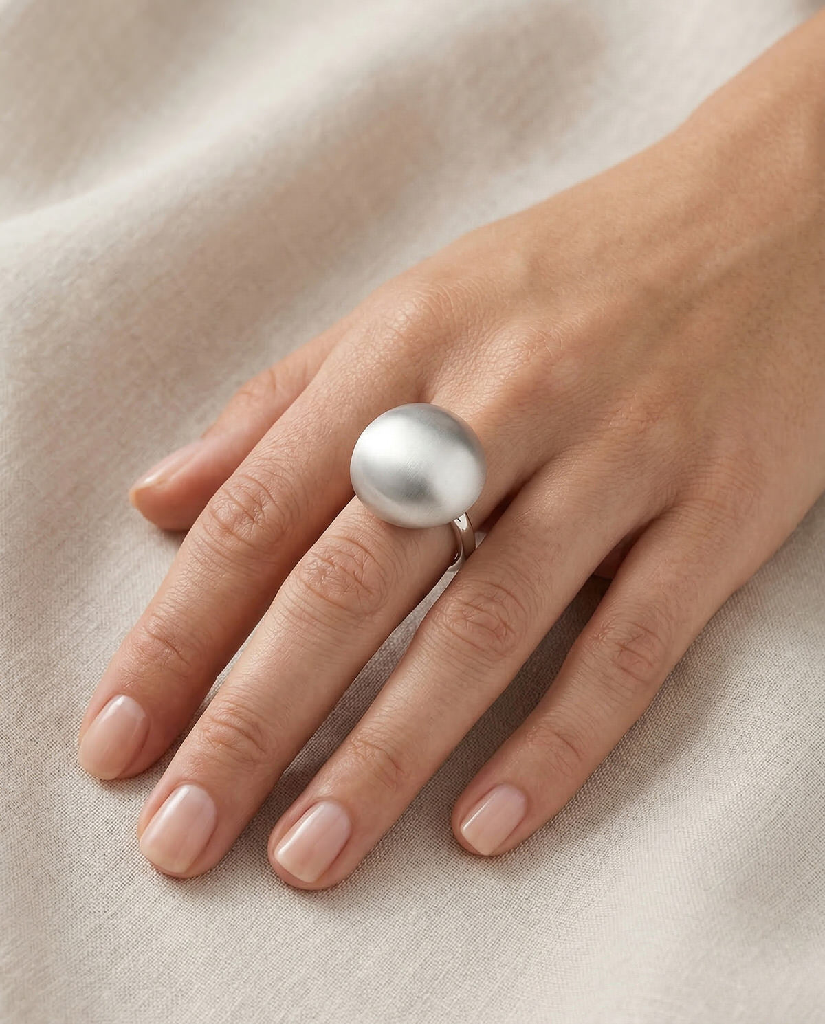 Brushed Sphere Ring