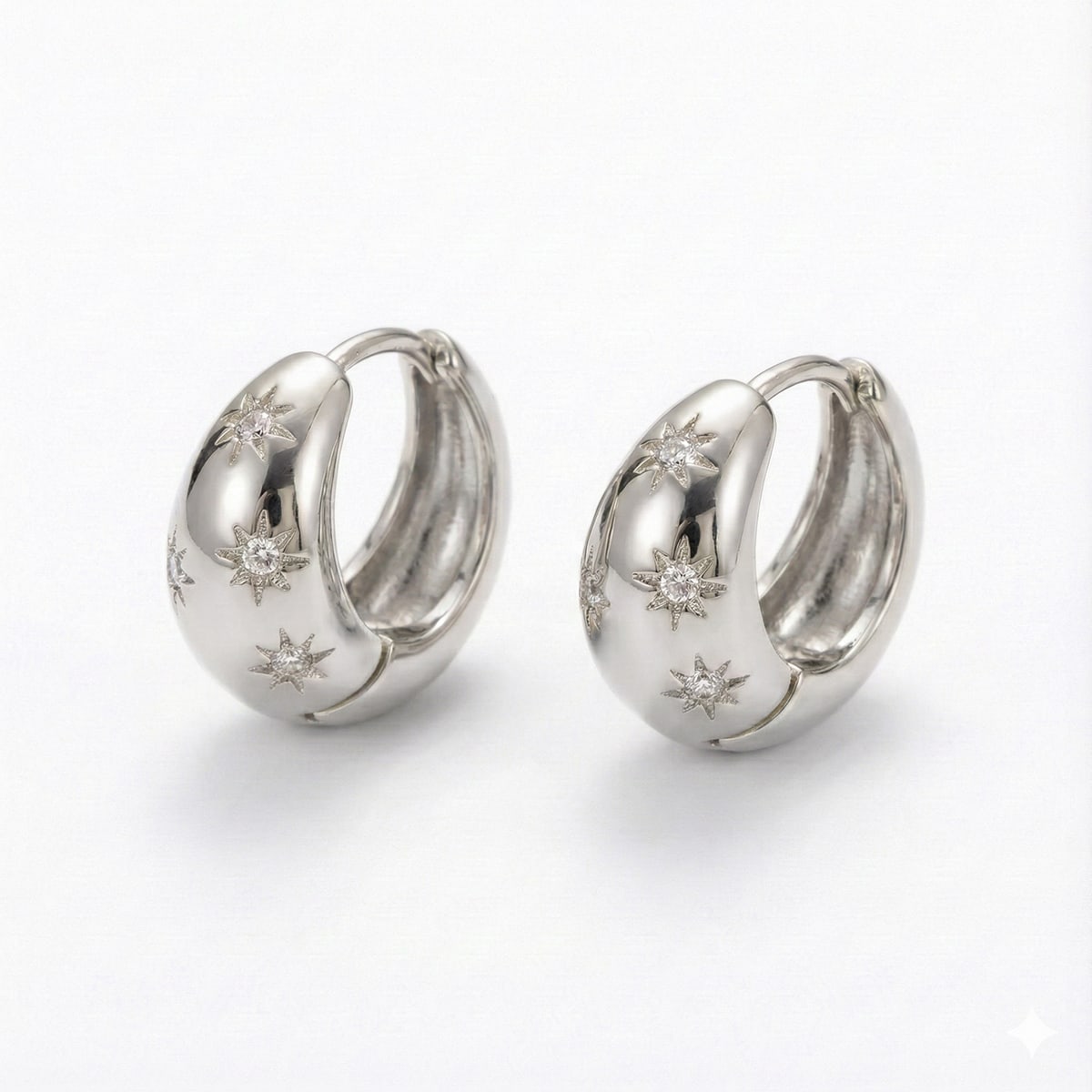 Stellar Tear Studs silver