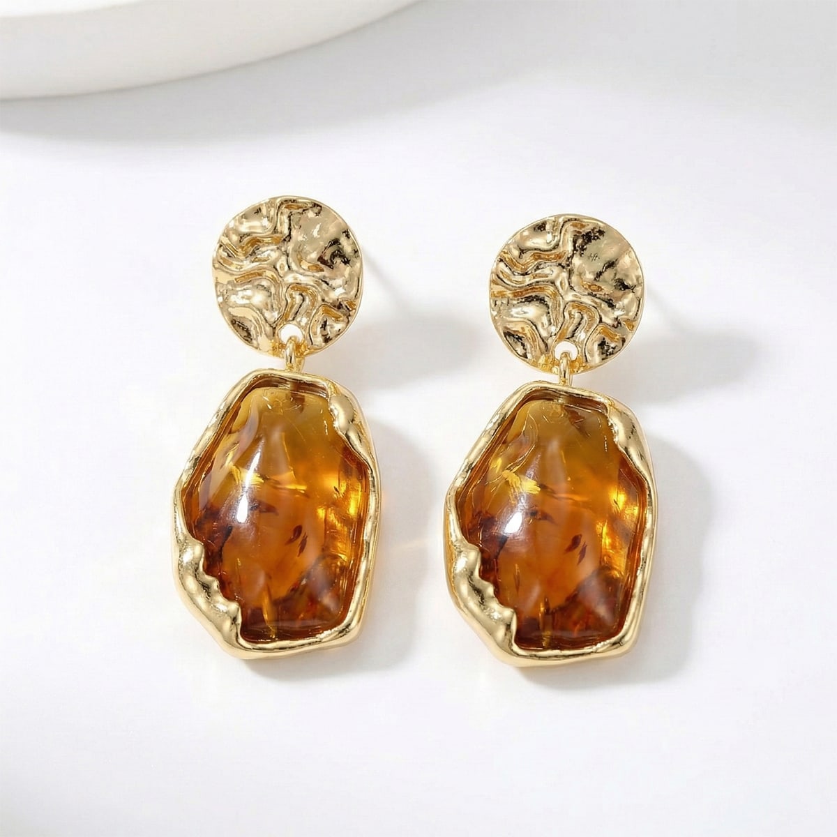 Molten Amber Drop Earrings