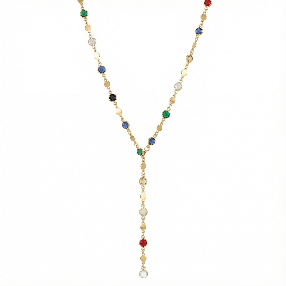 Multicolor Gemstone Y-Necklace