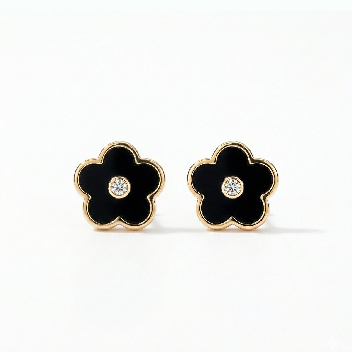 Onyx Lucky Clover Studs