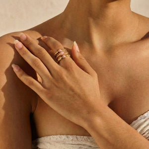 Blossom Tiered Pink Gem Ring