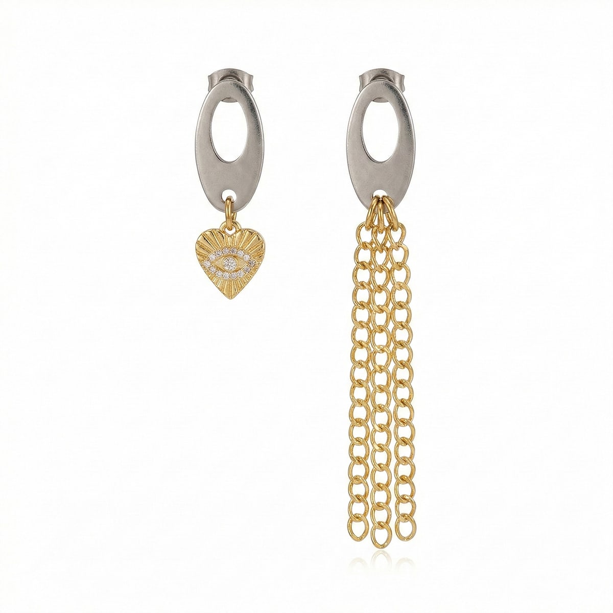 Sacred Heart Chain Earrings