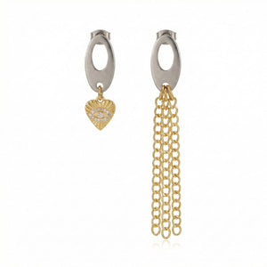 Sacred Heart Chain Earrings