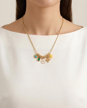 Golden Meadow Charm Necklace