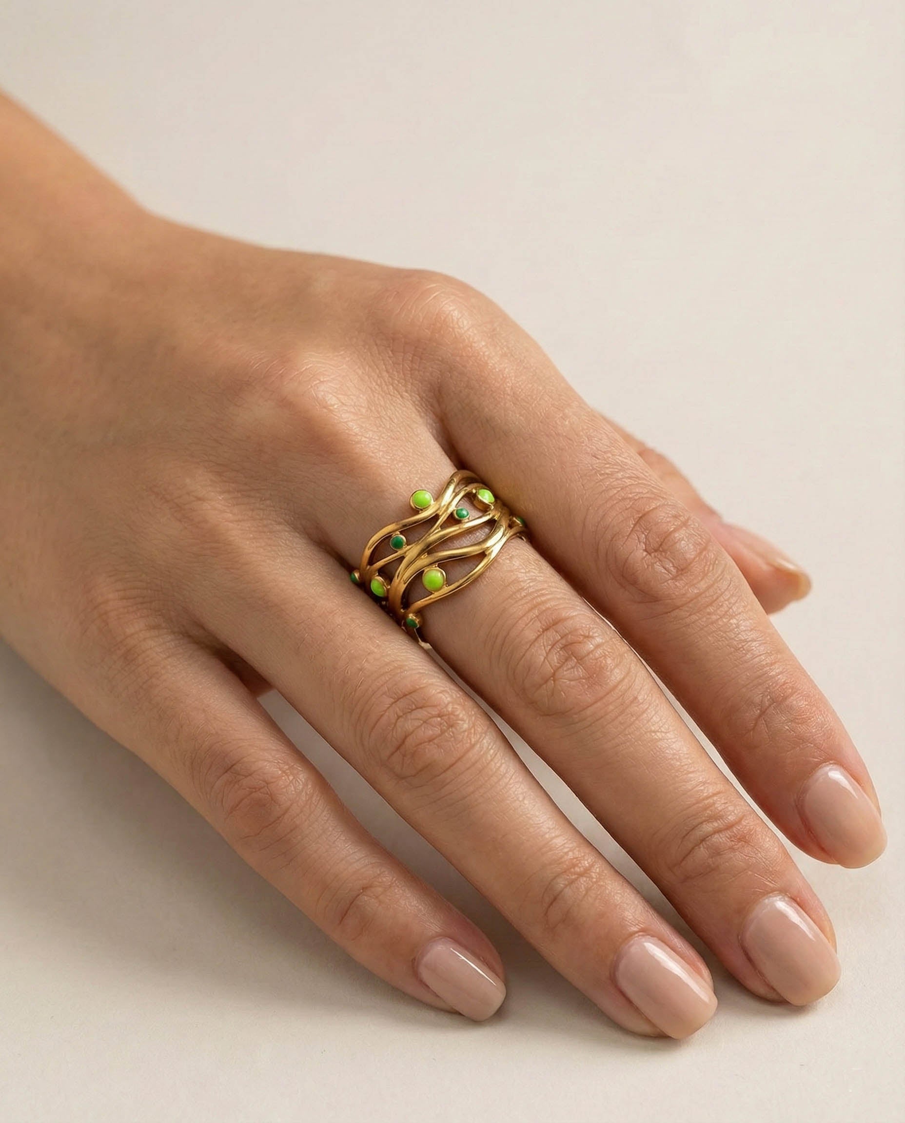 Green Dot Weave Band